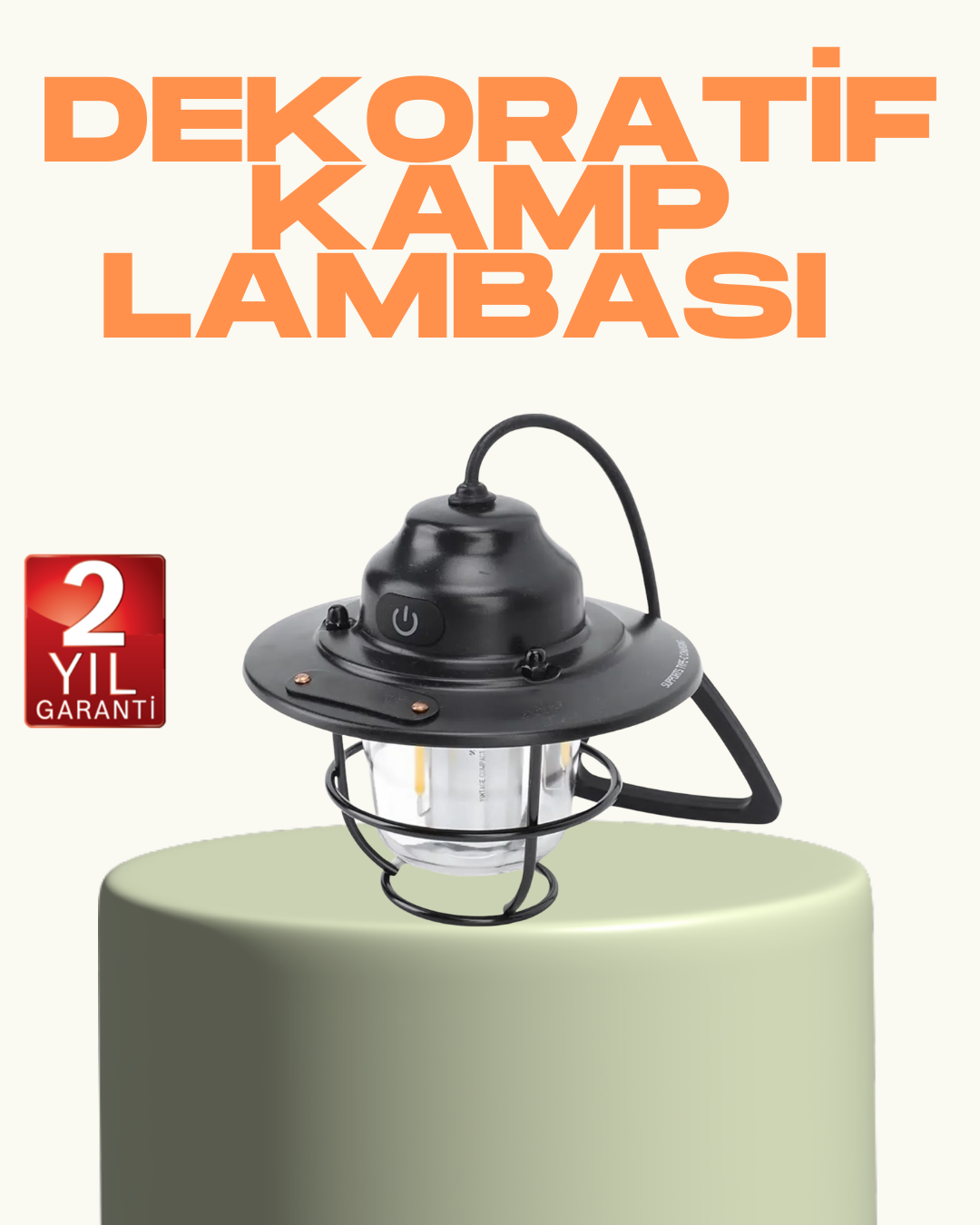 4-167 Hafif ve Taşınabilir Retro Tasarım Kamp Lambası - Vipsepet - Görsel 1