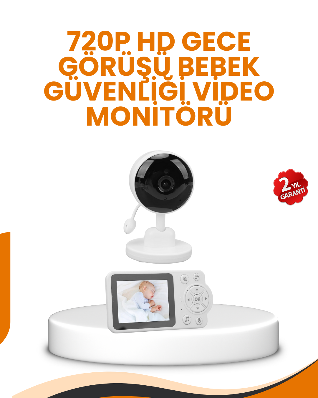 4-173 Ebeveyn Kontrollü 2.8 İnç Bebek Monitörü Güvenli İzleme - vipsepet - Görsel 1