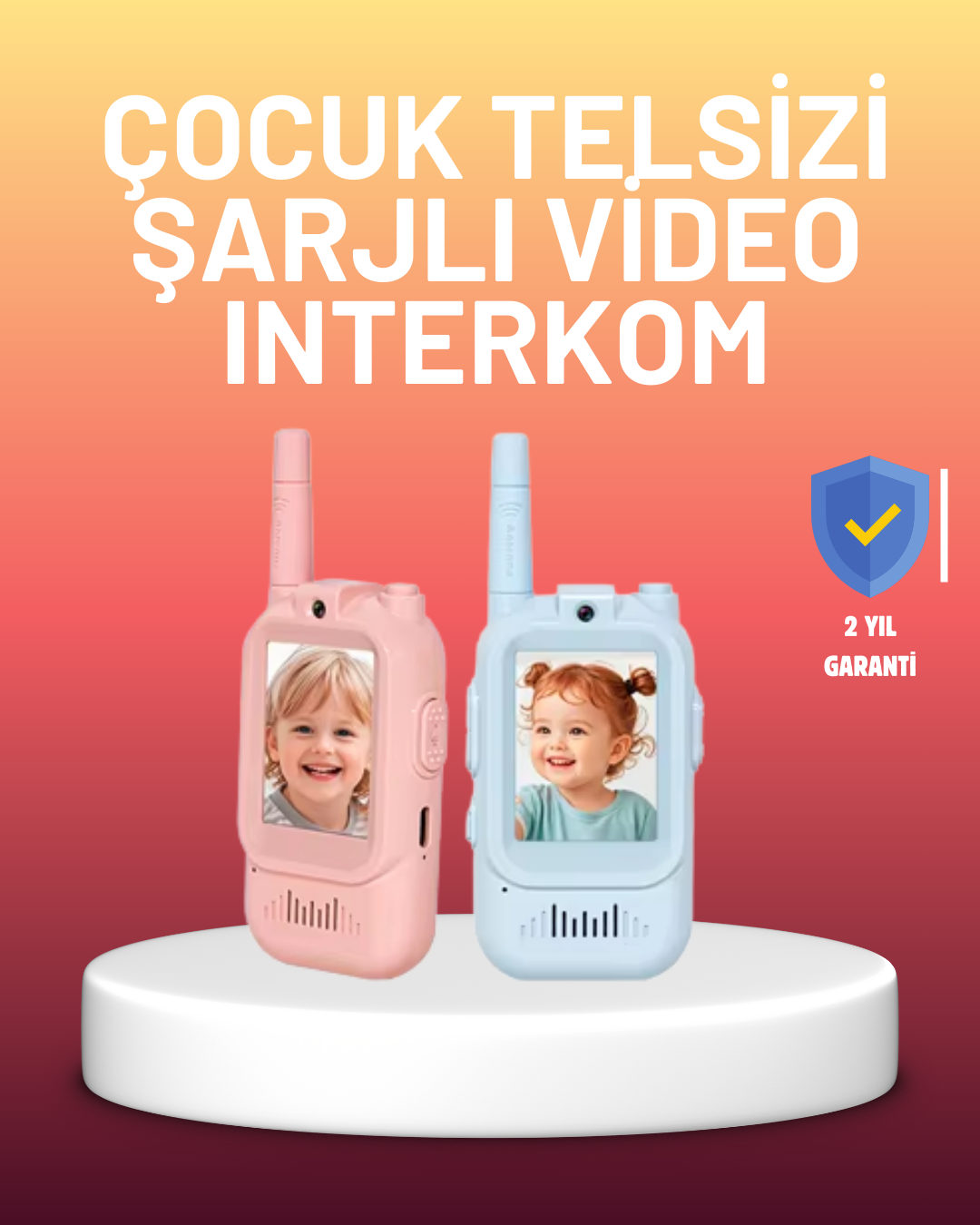 4-175 Ekranlı Walkie Talkie Oyuncağı Ses ve Görüntü Destekli - Vipsepet - Görsel 1