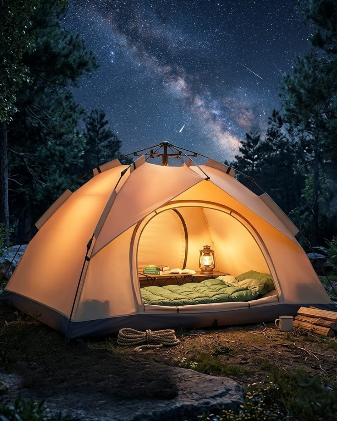 4-18 Çift Katmanlı Kamp Çadırı Otomatik Kurulum Suya Dayanıklı Outdoor Çadır - Vipsepet - Görsel 1