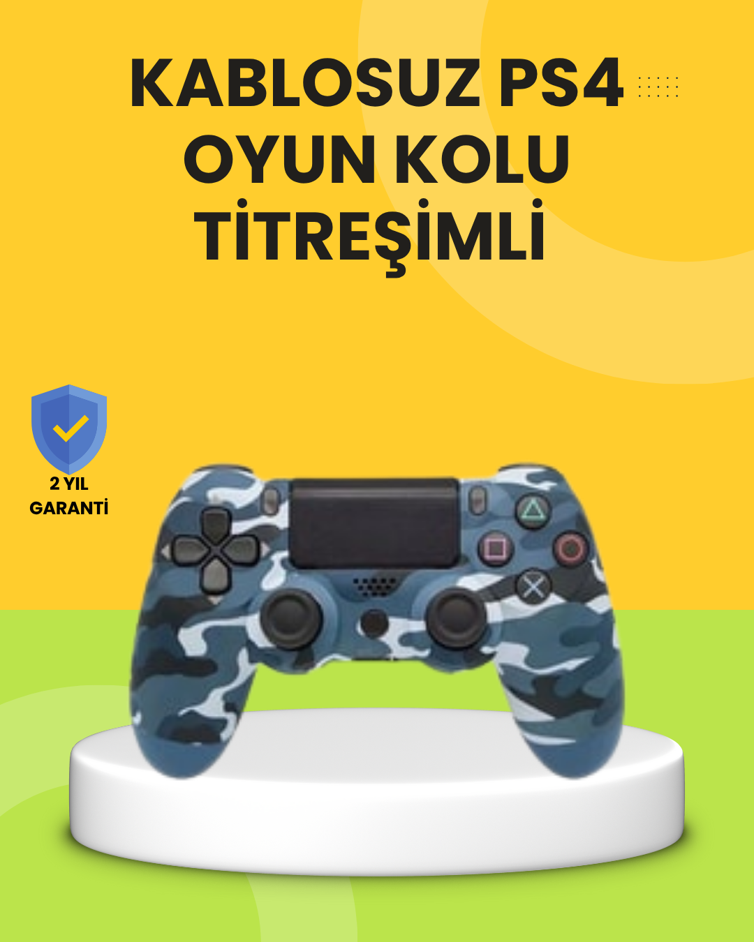 4-184 PS4 Uyumlu Kablosuz Oyun Kolu Ergonomik Çift Titreşimli - Vipsepet - Görsel 1
