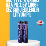Lityum AAA Pil – Düşük Enerji Tüketen Cihazlar İçin Maksimum Dayanıklılık - Vipsepet