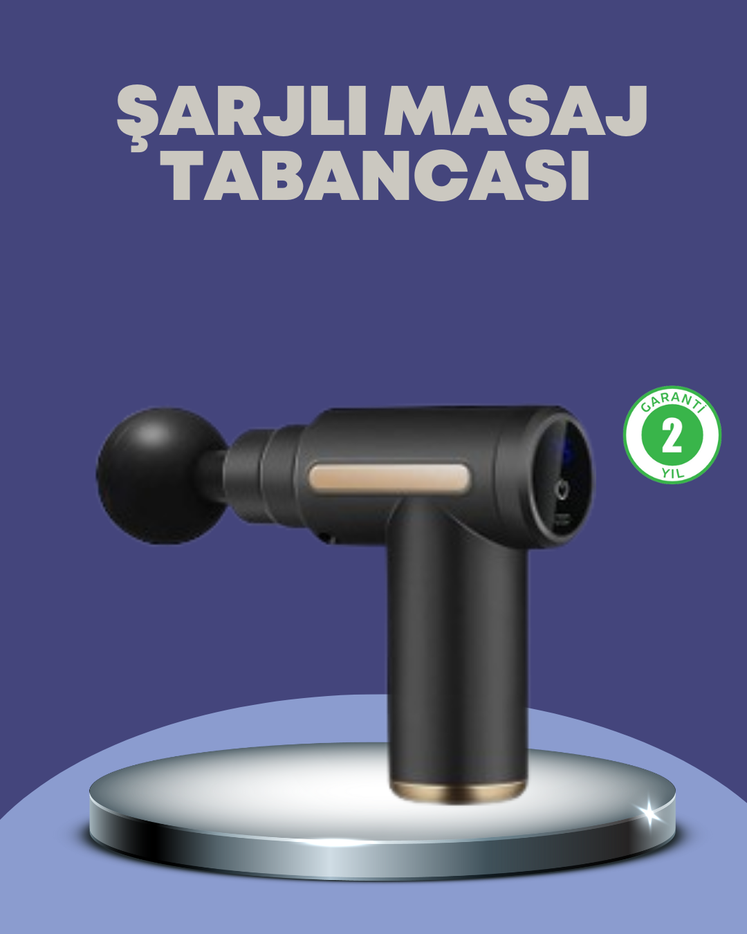 4-205 Sporcu Kas Masaj Tabancası 6 Kademe Güçlü Titreşim 4 Başlık Şarjlı Masaj Aleti - Vipsepet - Görsel 1