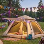 Güneşlikli Kamp Çadırı 240x240x160 cm 6 Kişilik Kolay Kurulum Outdoor - Vipsepet