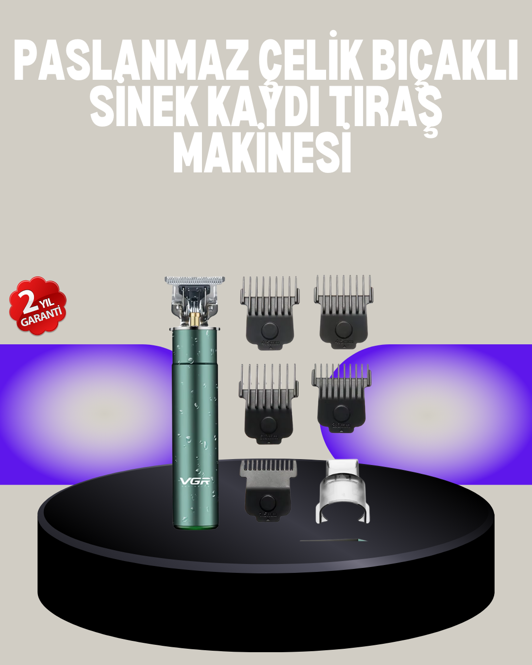 4-22 4 Limit Taraklı IPX5 Su Geçirmez Saç Kesme Makinesi - vipsepet - Görsel 1