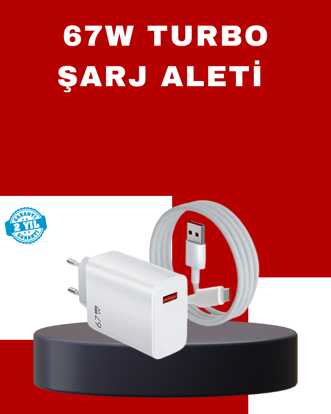 4-235 67 Watt Yüksek Güç Şarj Adaptörü Mi 10 Mi 11 Mi 12 Uyumlu - Vipsepet - Görsel 1