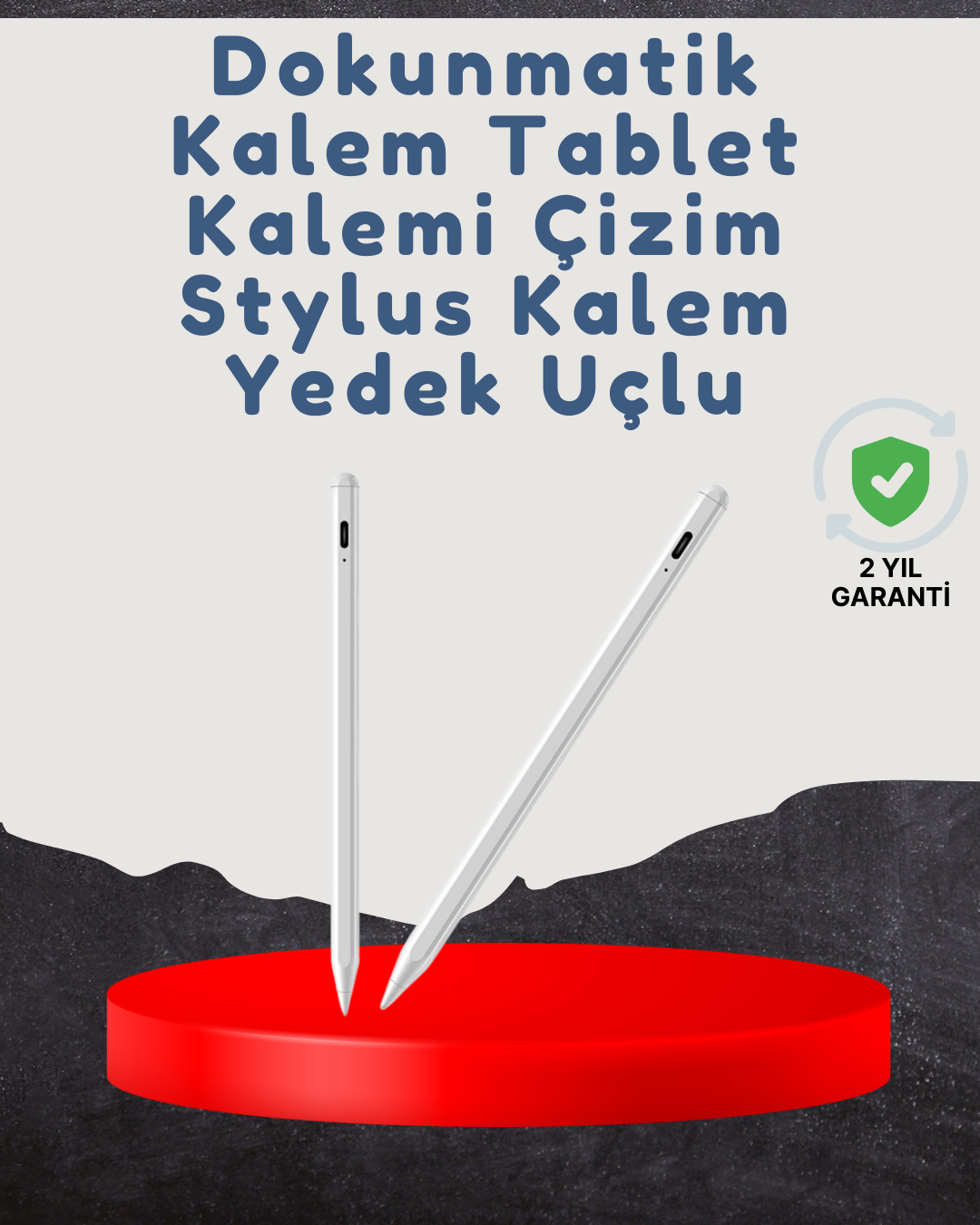 4-27 Yüksek Hassasiyetli Eğim Sensörlü Dijital Kalem – USB-C Hızlı Şarjlı - Vipsepet - Görsel 1
