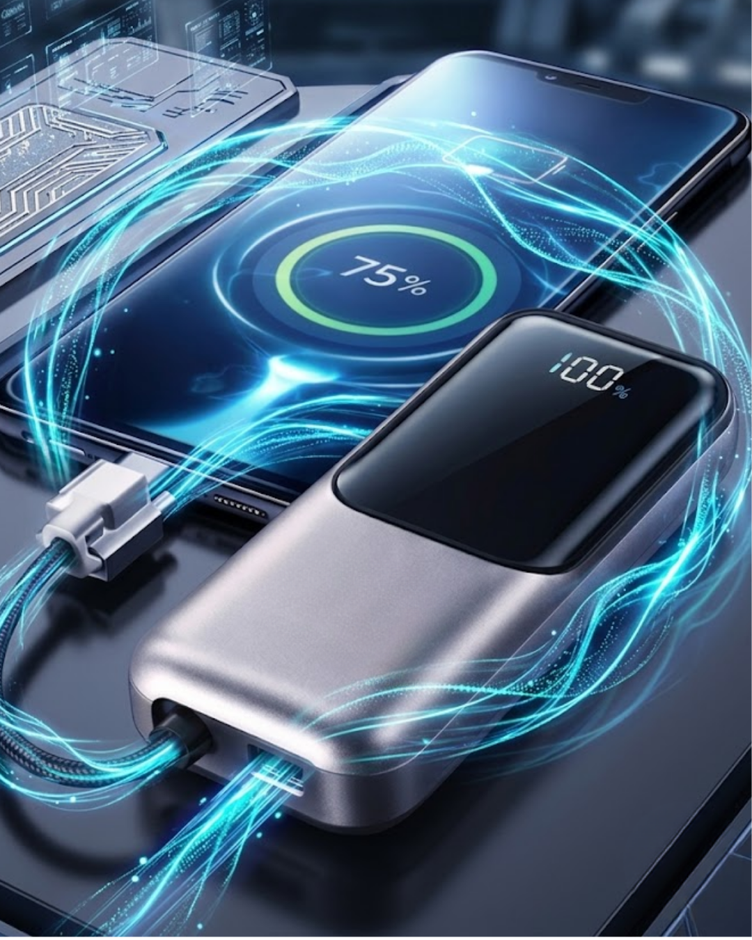 4-27 LED Ekranlı Süper Fast Charge Özellikli Mini Powerbank - vipsepet - Görsel 1