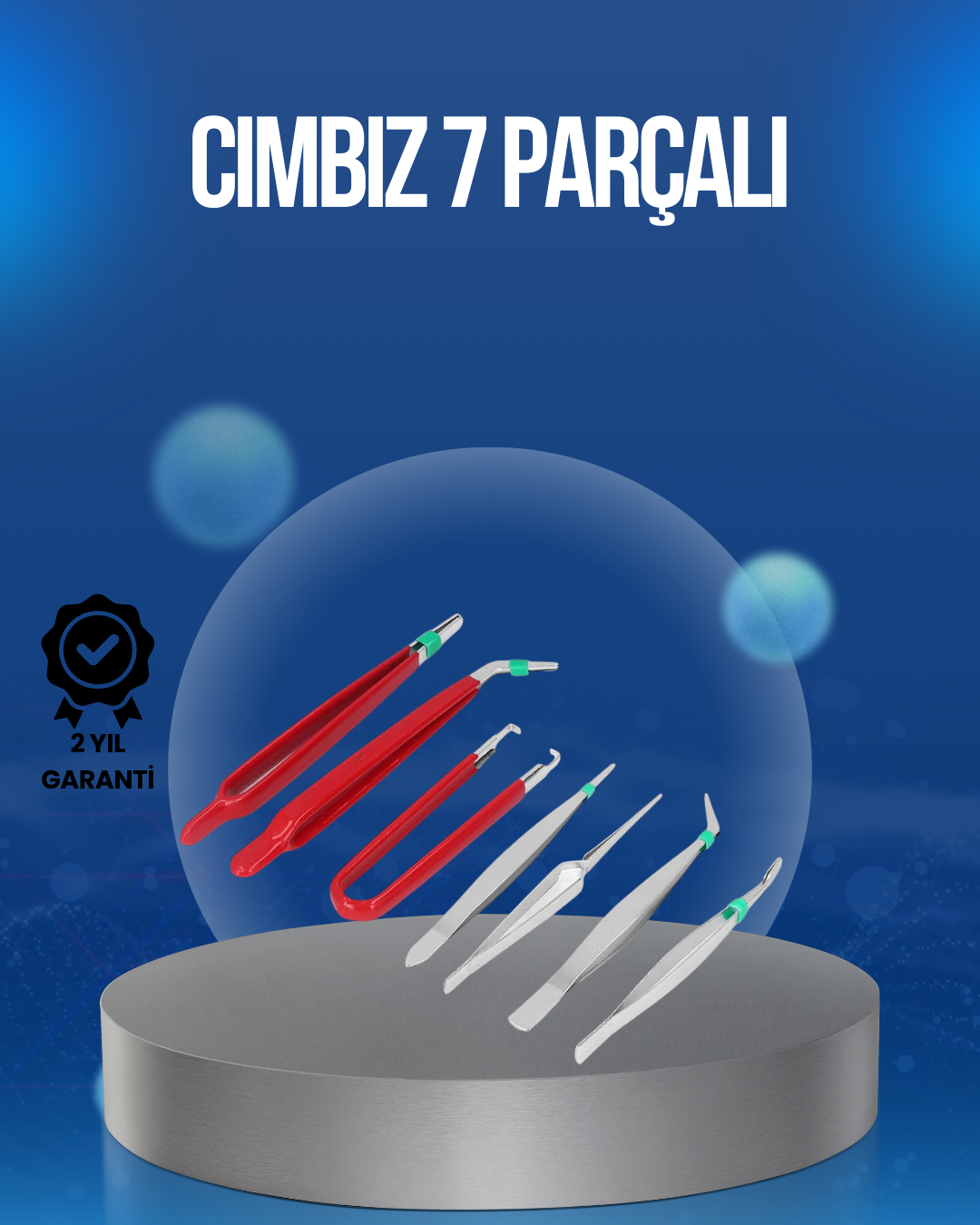 4-3 Elektronik Devre ve Saat Tamiri İçin 7’li Paslanmaz Çelik Cımbız - Vipsepet - Görsel 1