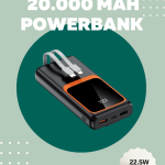 Dijital Ekranlı 20.000 mAh Powerbank | 22.5W Hızlı Şarj + Çoklu Bağlantı Seçeneği - vipsepet