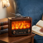 Retro Şömine Tasarımlı Bluetooth Hoparlör FM Radyo USB TF Kart Müzik Çalar - Vipsepet