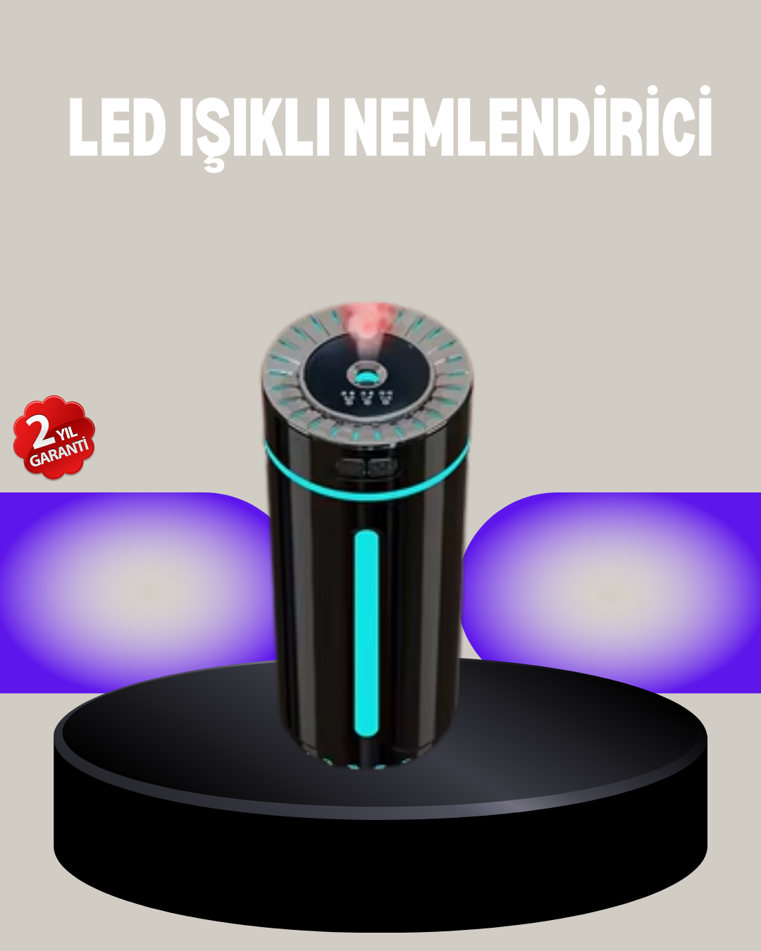 4-36 Aromaterapi Özellikli Ultrasonik Hava Nemlendirici LED Atmosfer Işığı - Vipsepet - Görsel 1
