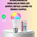 Kumanda Destekli Çok Renkli Akıllı LED Ampul - Vipsepet