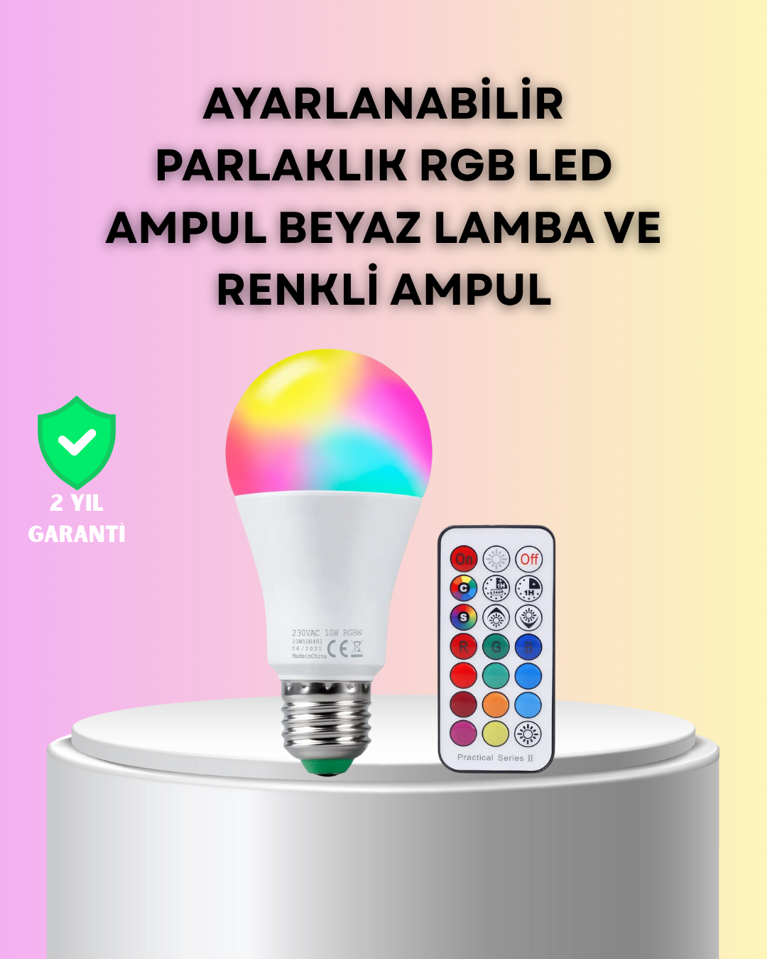 4-40 Kumanda Destekli Çok Renkli Akıllı LED Ampul - Vipsepet - Görsel 1