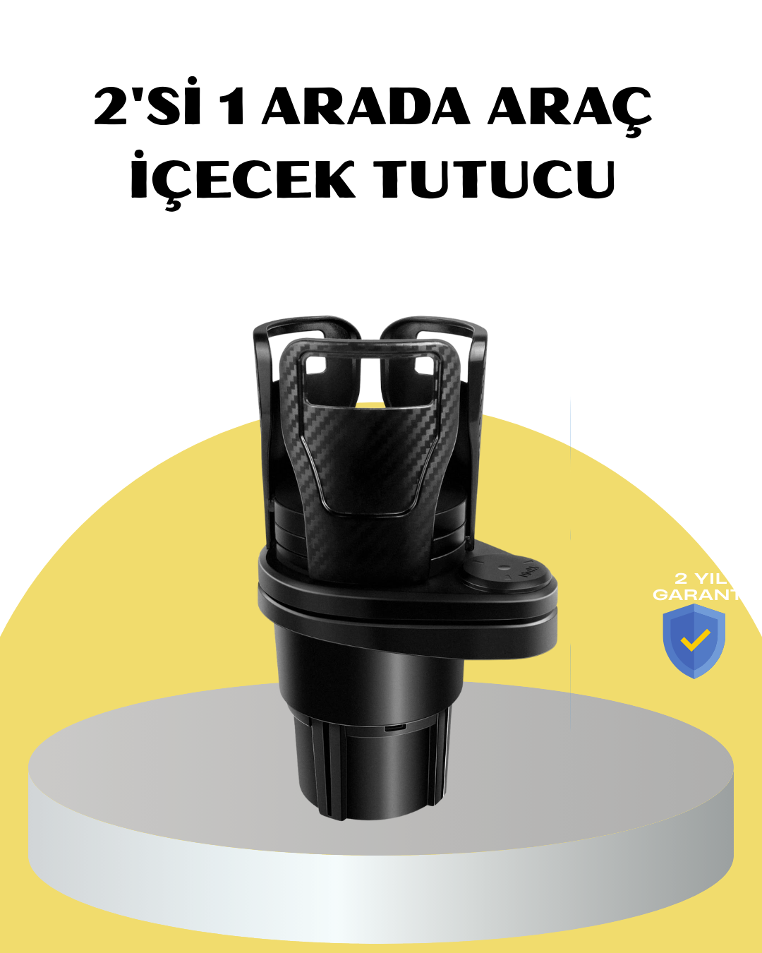 4-42 Araç İkili Bardak Tutucu Ayarlanabilir Genişlik 360° Döner Sistem - Vipsepet - Görsel 1