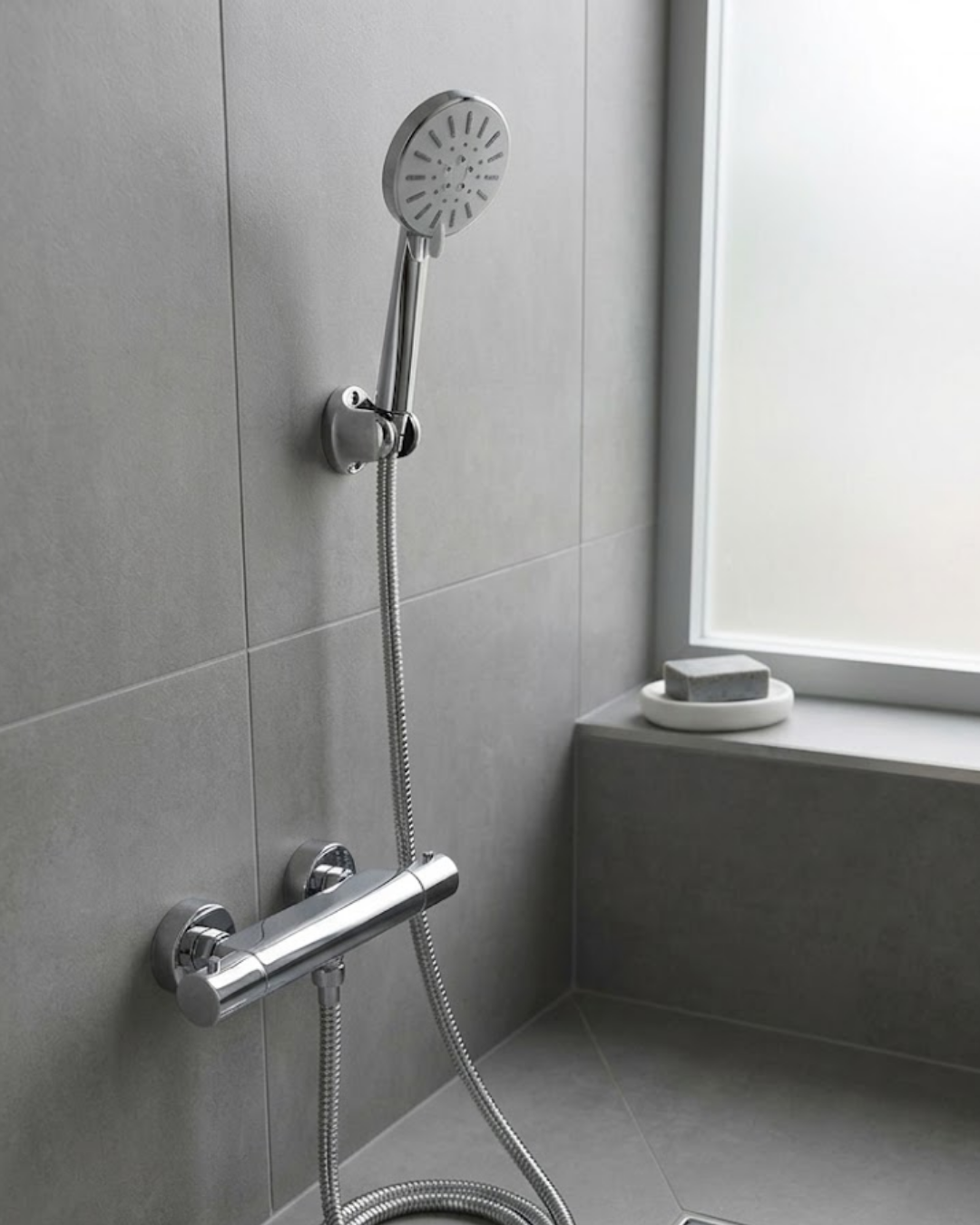 4-43 Krem Duş Başlığı Seti 4 Kademeli El Duşu Spiral Hortumlu Banyo Seti - Vipsepet - Görsel 1