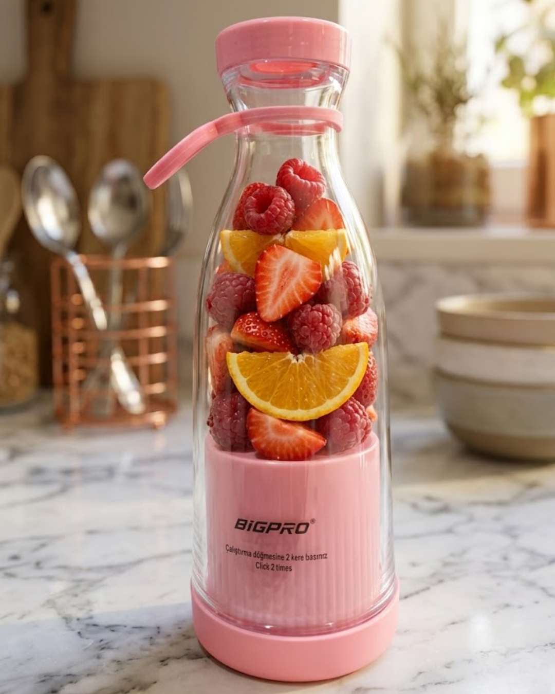 4-44 Taşınabilir Blender Smoothie ve Meyve Karıştırıcı Kablosuz Kullanım - Vipsepet - Görsel 1