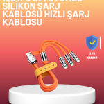 Çinko Alaşımlı Uçlu 120 W Şarj Kablosu – Dolaşmaya Dayanıklı 1,2 m USB Kablo - Vipsepet