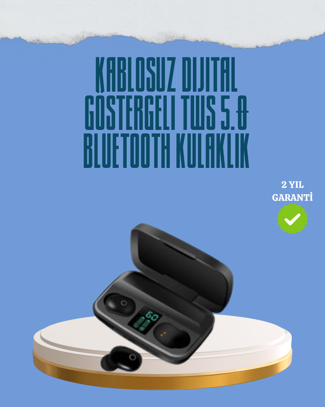 4-47 10 Metre Çekim Mesafeli Hafif Tasarımlı Bluetooth Kulaklık ve Şarj Kutusu Seti - vipsepet - Görsel 1
