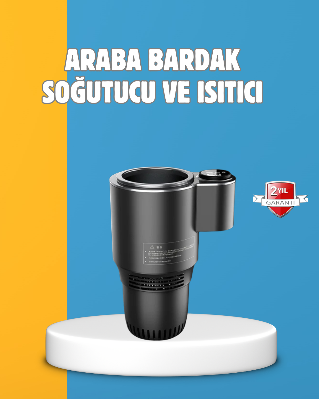 4-48 Dijital Ekranlı Akıllı Bardaklık Araç İçi Termal Isıtıcı Soğutucu - Vipsepet - Görsel 1