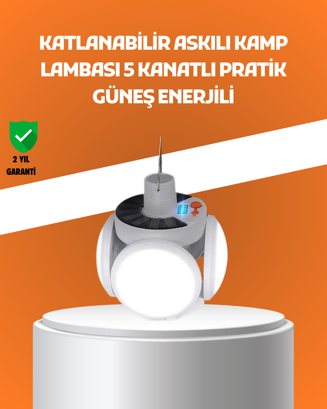 4-48 Çok Amaçlı Katlanabilir Güneş Enerjili Kamp Lambası – Masa Üstü ve Asılabilir Kullanım - Vipsepet - Görsel 1