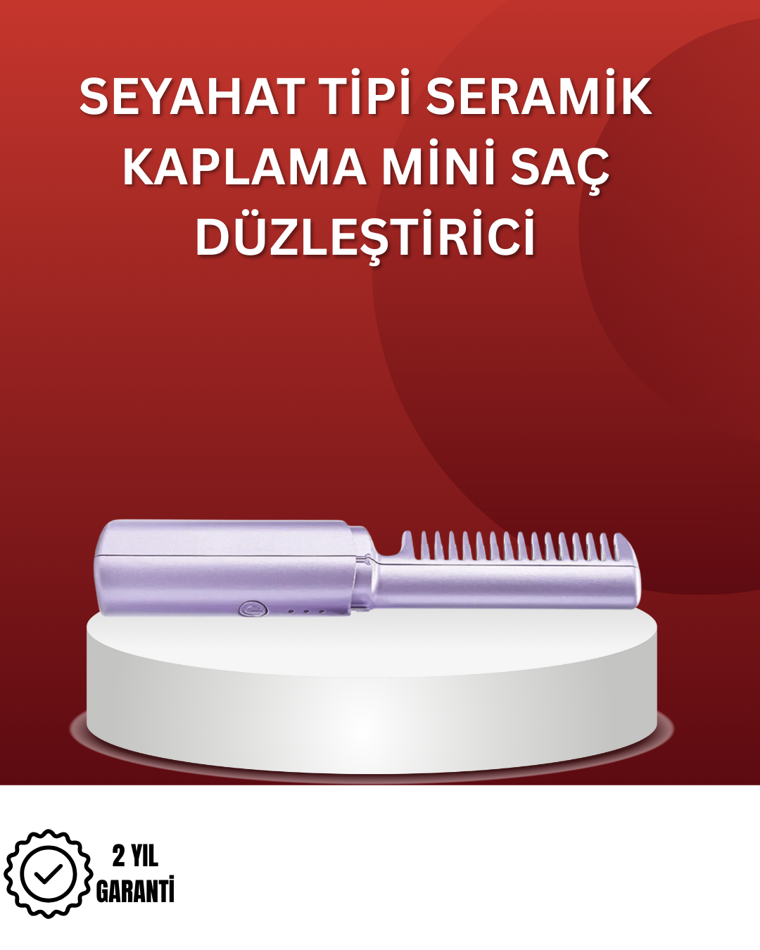 4-50 Isıtmalı Saç Düzleştirici Fırça – Kablosuz ve Hafif Tasarım - Vipsepet - Görsel 1