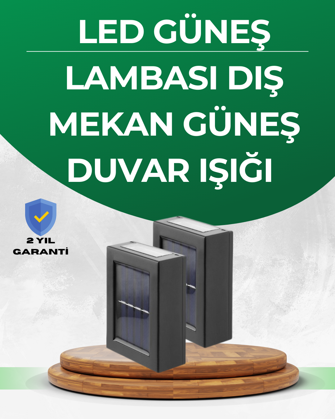 4-51 Şeffaf Abajurlu Duvar Tipi Solar Işık - Vipsepet - Görsel 1