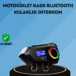 500mAh Bataryalı Bluetooth 5.4  İnterkom LED Ekranlı FM Destekli - vipsepet