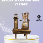 Ahşap Kum Saati ve Deniz Feneri Figürü Bir Arada – Ev  Ve  Ofis Dekorasyonu - Vipsepet