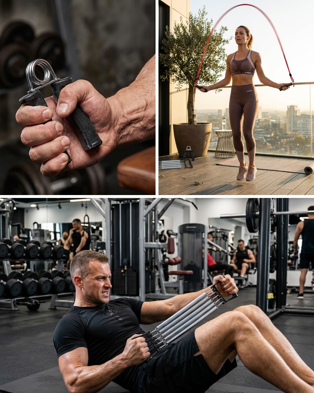 4-54 Çok Amaçlı Spor Seti Atlama İpi El Yayı Karın Kas Aleti - Vipsepet - Görsel 1