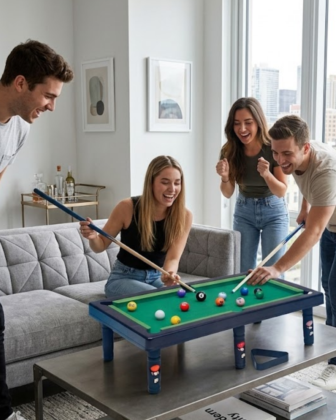 4-55 Masaüstü Bilardo Seti 5 Yaş Üzeri Çocuklar İçin Eğitici Oyuncak - Vipsepet - Görsel 1