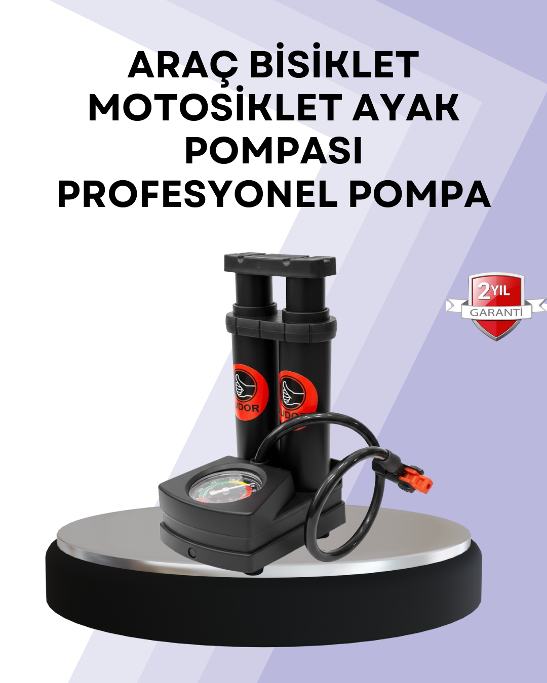 4-62 Basınç Saatli Ayak Pompası Bisiklet ve Araç Uyumlu - Vipsepet - Görsel 1