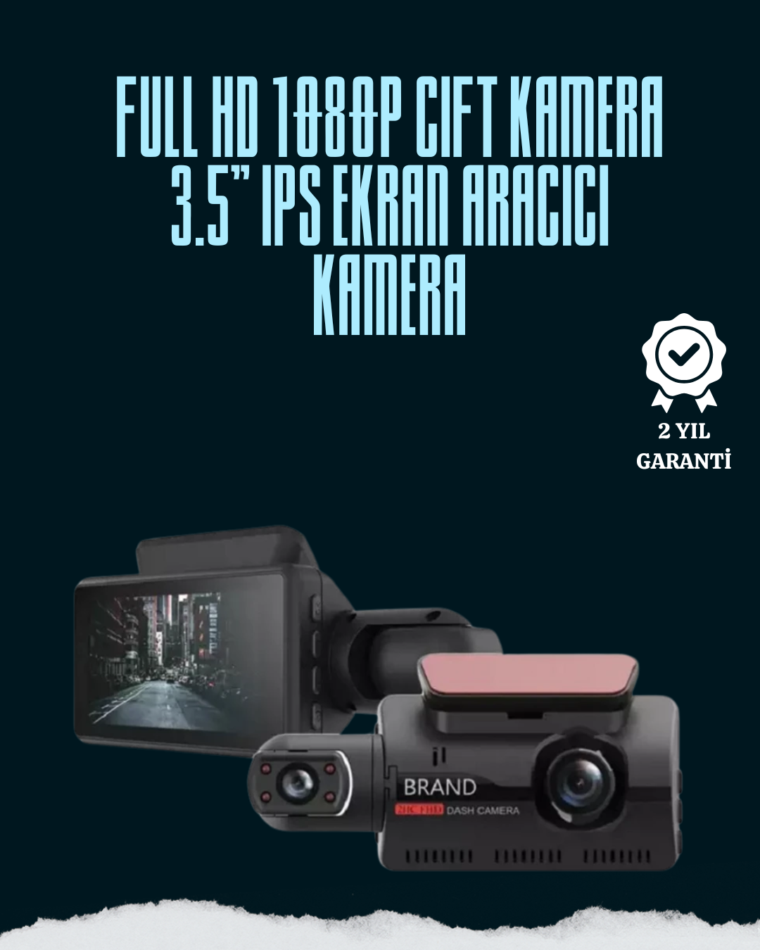 4-64 Çift Lensli Araç İçi Kamera – Park Koruma, Gece Görüş ve Tarih Damgası - Vipsepet - Görsel 1