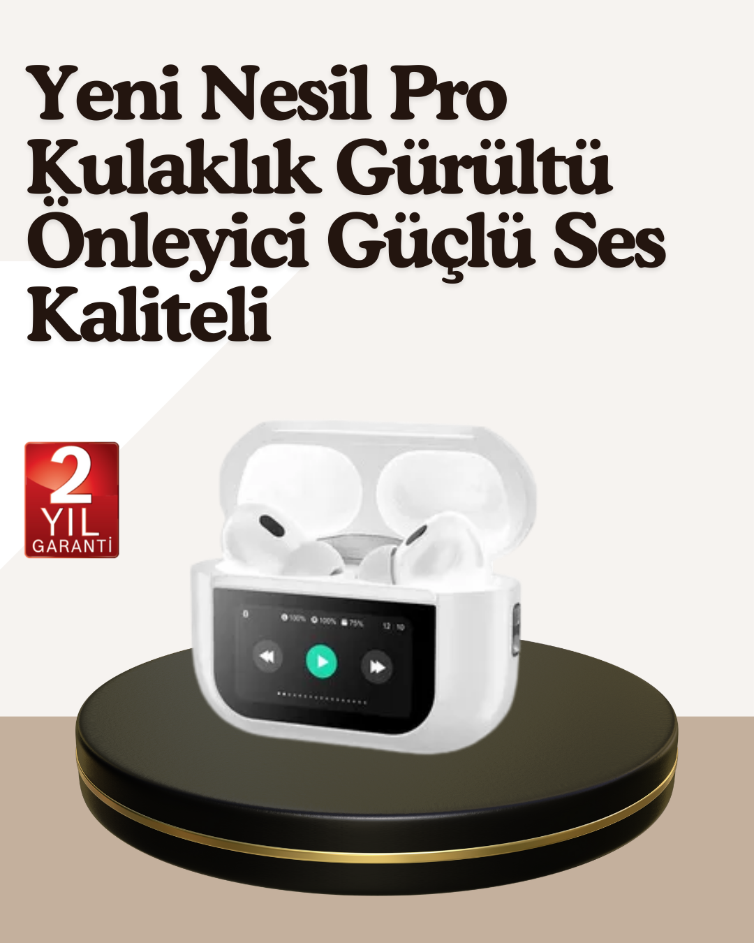 4-64 Dokunmatik Kontrollü Gürültü Önleyici Bluetooth Kulaklık Şarj Göstergeli - vipsepet - Görsel 1