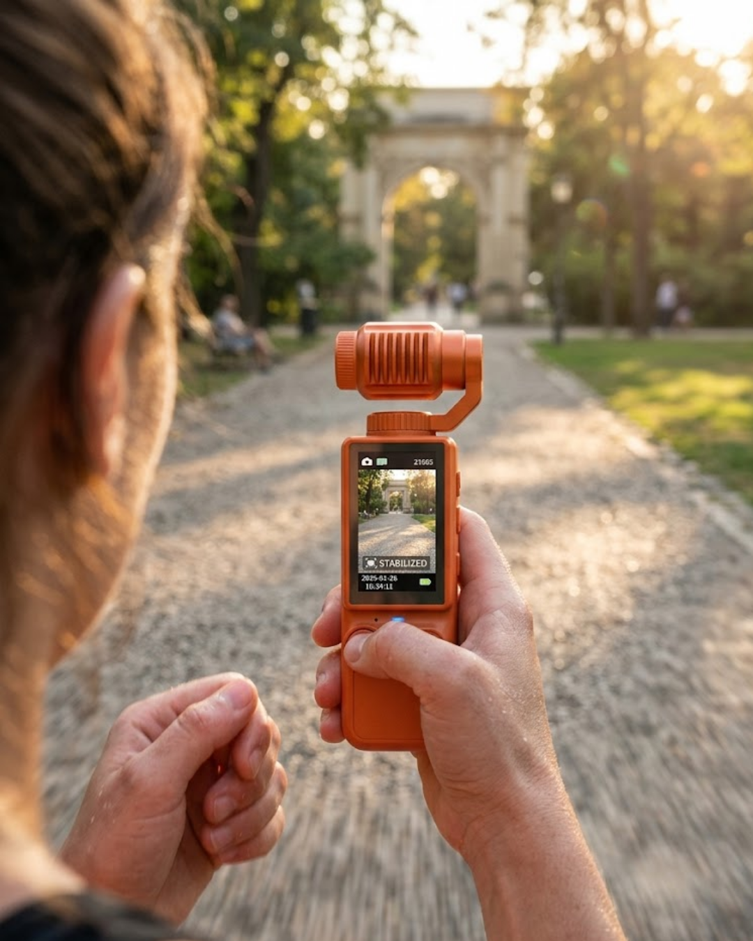 4-69 4K Ultra HD Gimbal Kamera Sabitleyici ve 180 Derece Hareketli Lensli Vlog Kamera - Vipsepet - Görsel 1