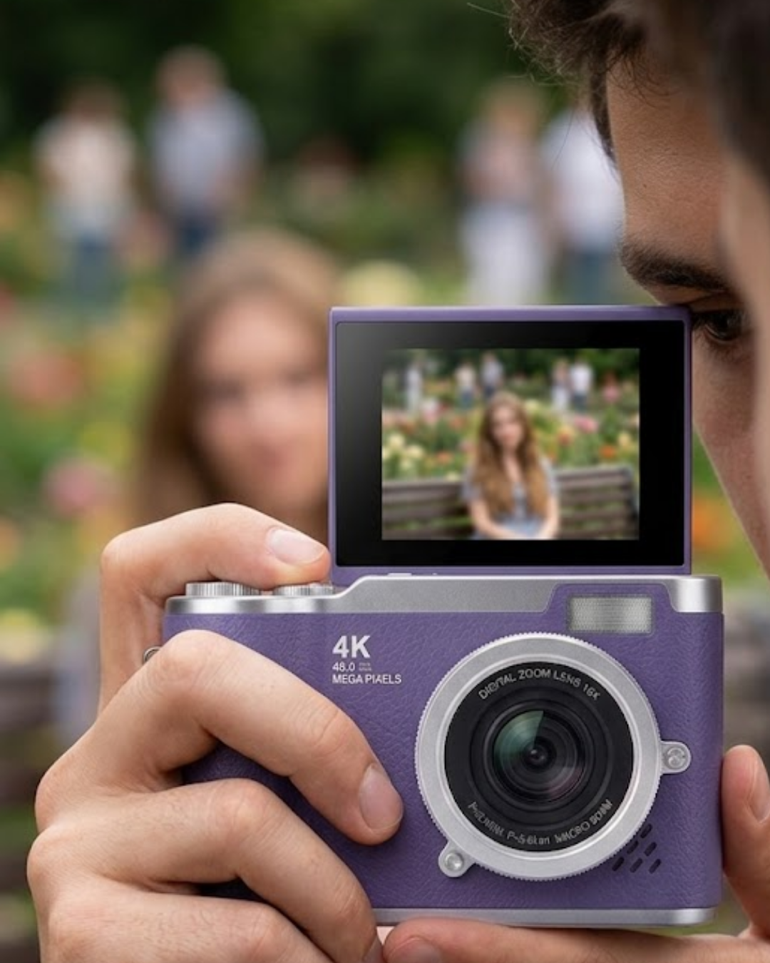 4-69 4K Kompakt Kamera 48 MP Autofocus Flash Özellikli Vlog Kamera - Vipsepet - Görsel 1