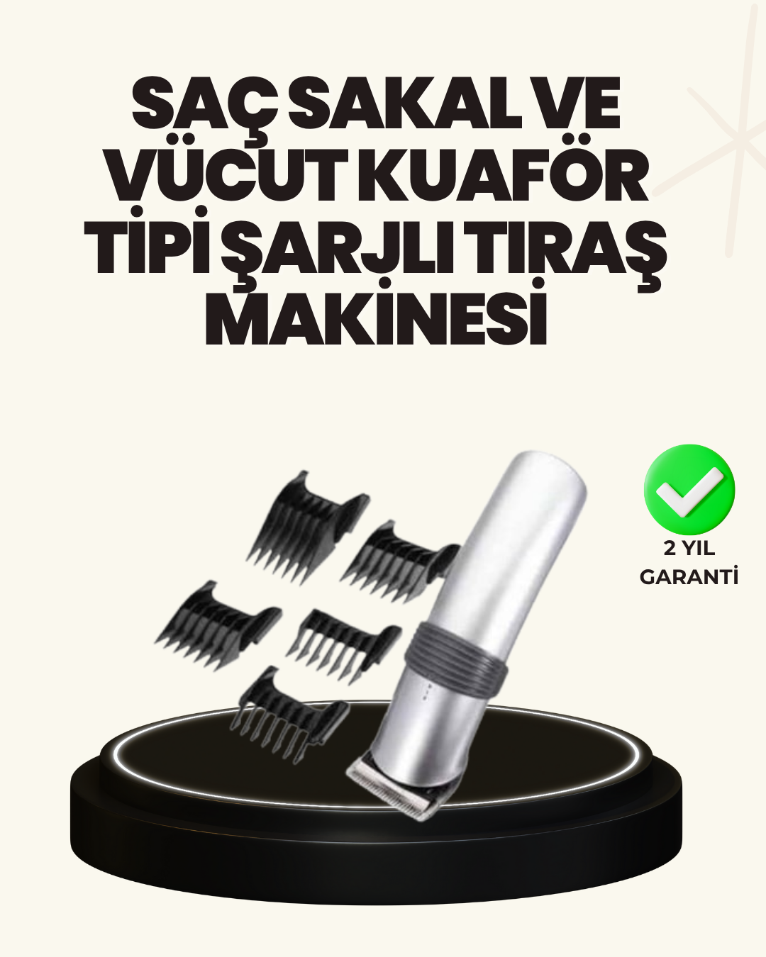 4-70 Şarjlı ve Kablosuz Tıraş Makinesi – Her Yerde Rahat Kullanım - vipsepet - Görsel 1