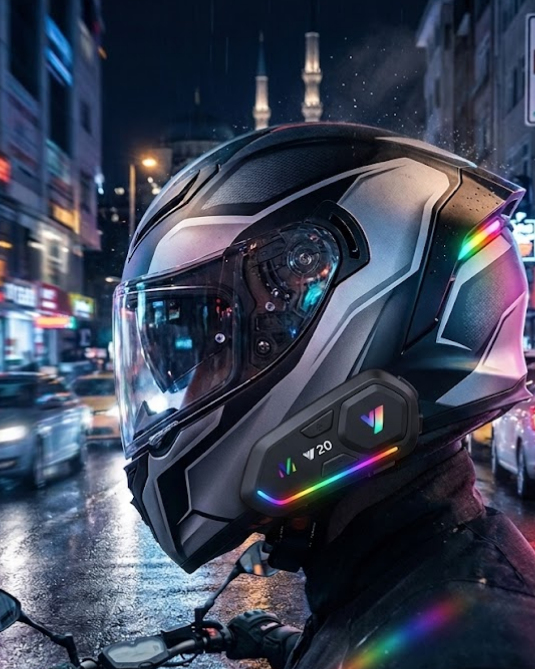 4-70 Şarjlı Motosiklet Kask Intercom Kulaklık Bluetooth 5.3 Teknolojisi - vipsepet - Görsel 1
