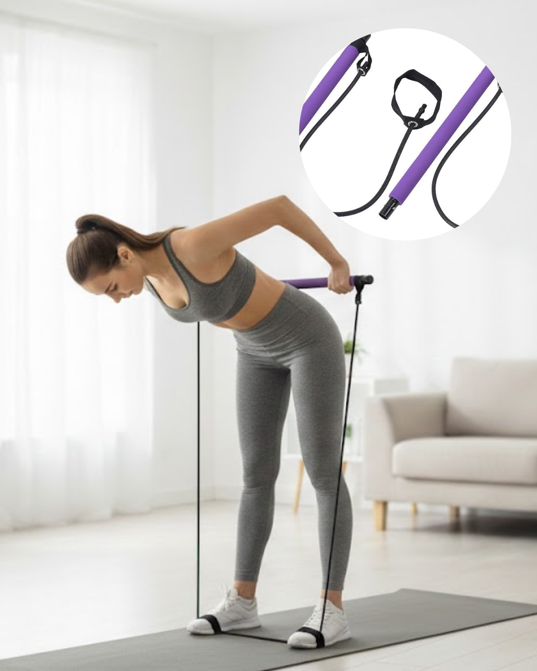 4-74 Pilates Bar Direnç Aleti Duruş Geliştirici ve Kas Güçlendirici - Vipsepet - Görsel 1