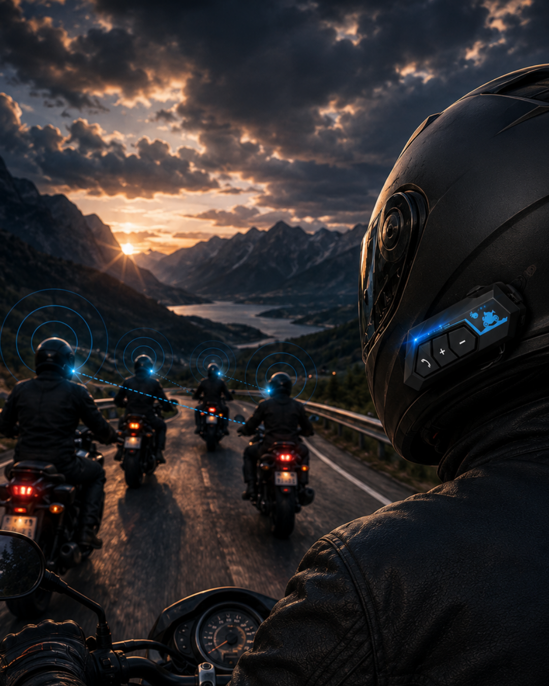 4-74 Motosiklet Kaskı İçin Bluetooth Kulaklık Hands Free Çağrı Özellikli - vipsepet - Görsel 1