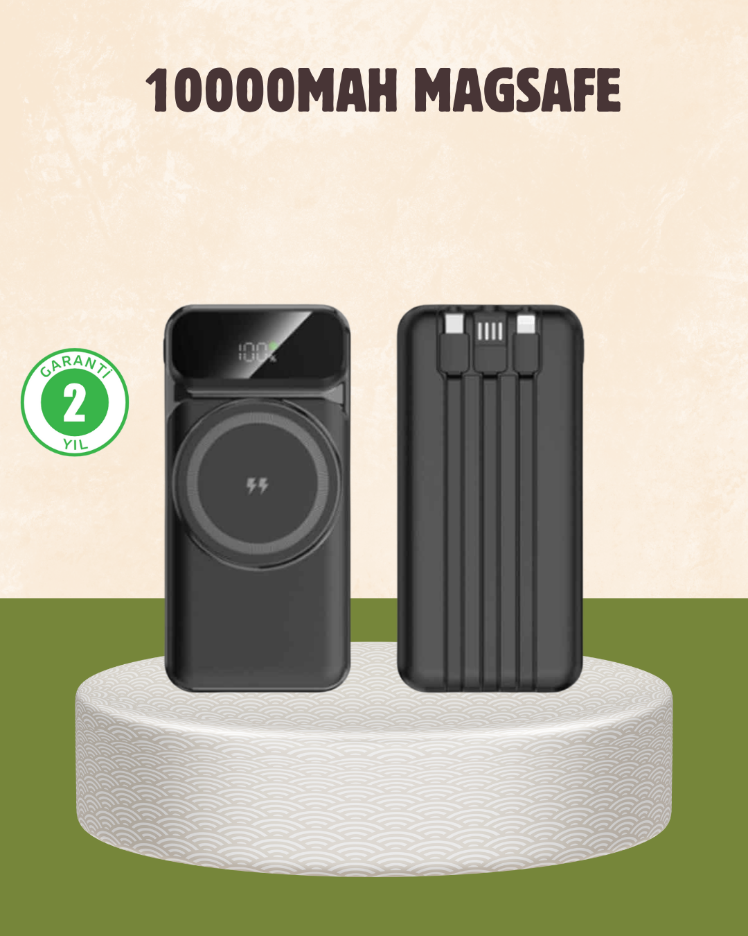 4-77 10000 mAh Kablosuz Powerbank – 15W Hızlı Şarj, Type-C Çoklu Çıkışlı - vipsepet - Görsel 1