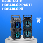 Kablosuz LED Işıklı Bluetooth Hoparlör – FM Radyolu, Mikrofon Girişli - Vipsepet