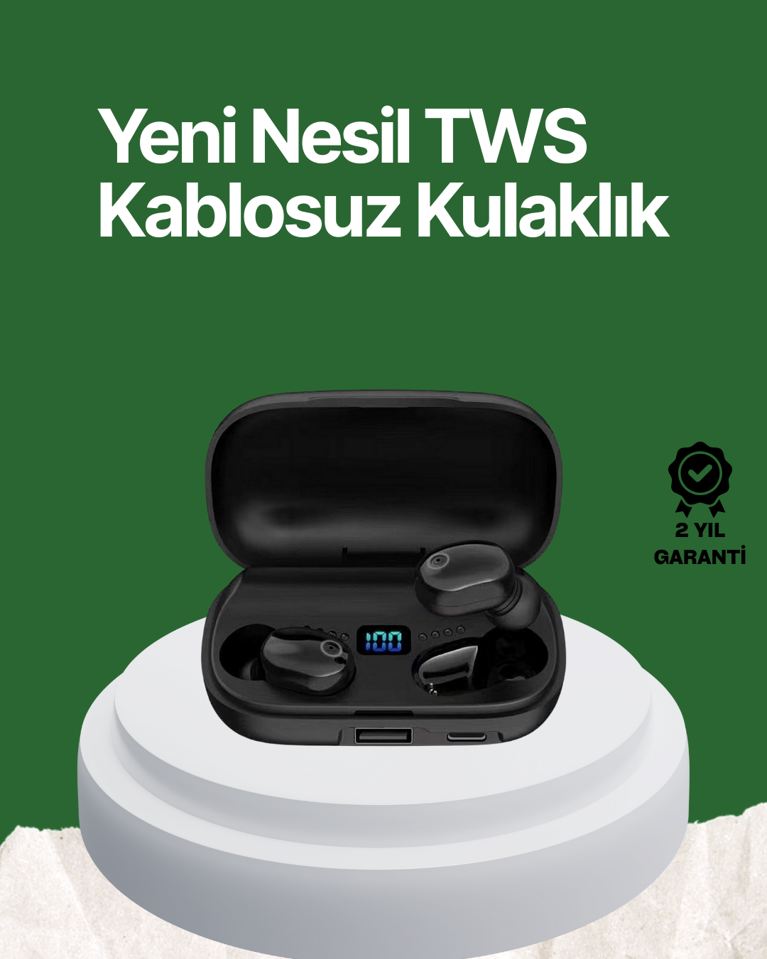 4-79 Telefon Şarj Destekli 1800 mAh A10s TWS Kablosuz Kulak İçi Kulaklık - vipsepet - Görsel 1