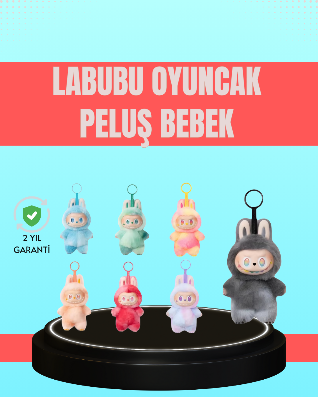 4-8 Yumuşak Kumaşlı 20 cm Labubu Peluş – 3 Yaş Üzeri Uygun - Vipsepet - Görsel 1
