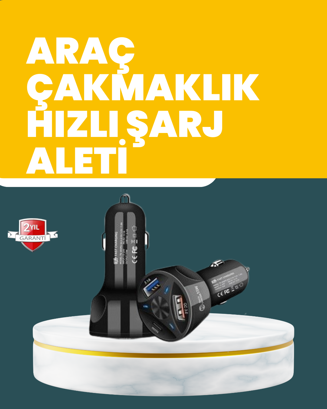 4-80 55W Hızlı Şarj Araç Çakmaklık Adaptörü QC 3.0 PD - Vipsepet - Görsel 1
