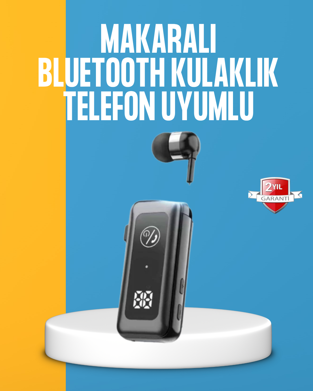 4-81 Dijital Ekranlı ve Hızlı Şarjlı Bluetooth 5.2 Makaralı Kulaklık - vipsepet - Görsel 1