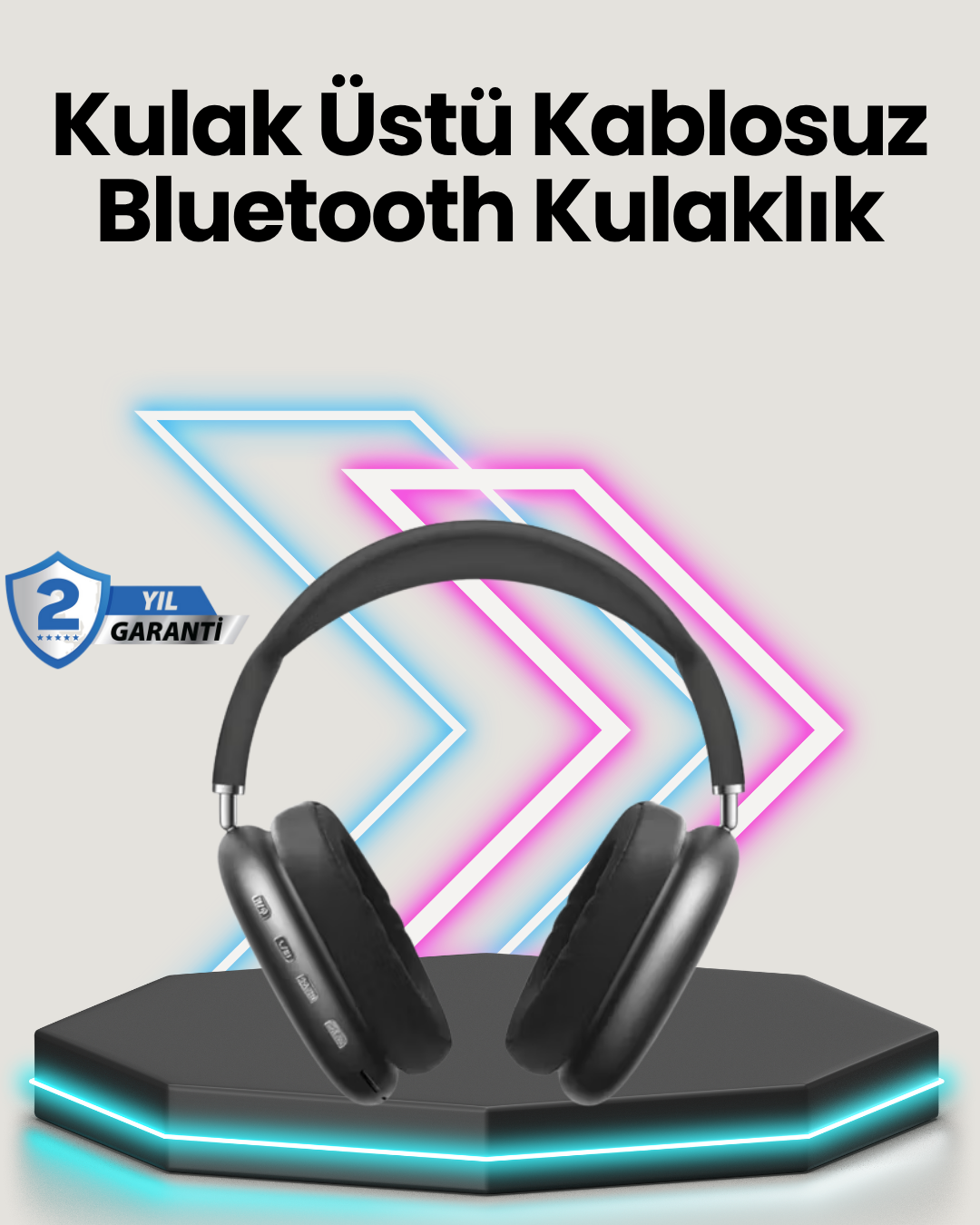 4-82 Bluetooth V5.0 Kablosuz Kulak Üstü Kulaklık | Katlanabilir, Mikro USB Girişli - Vipsepet - Görsel 1