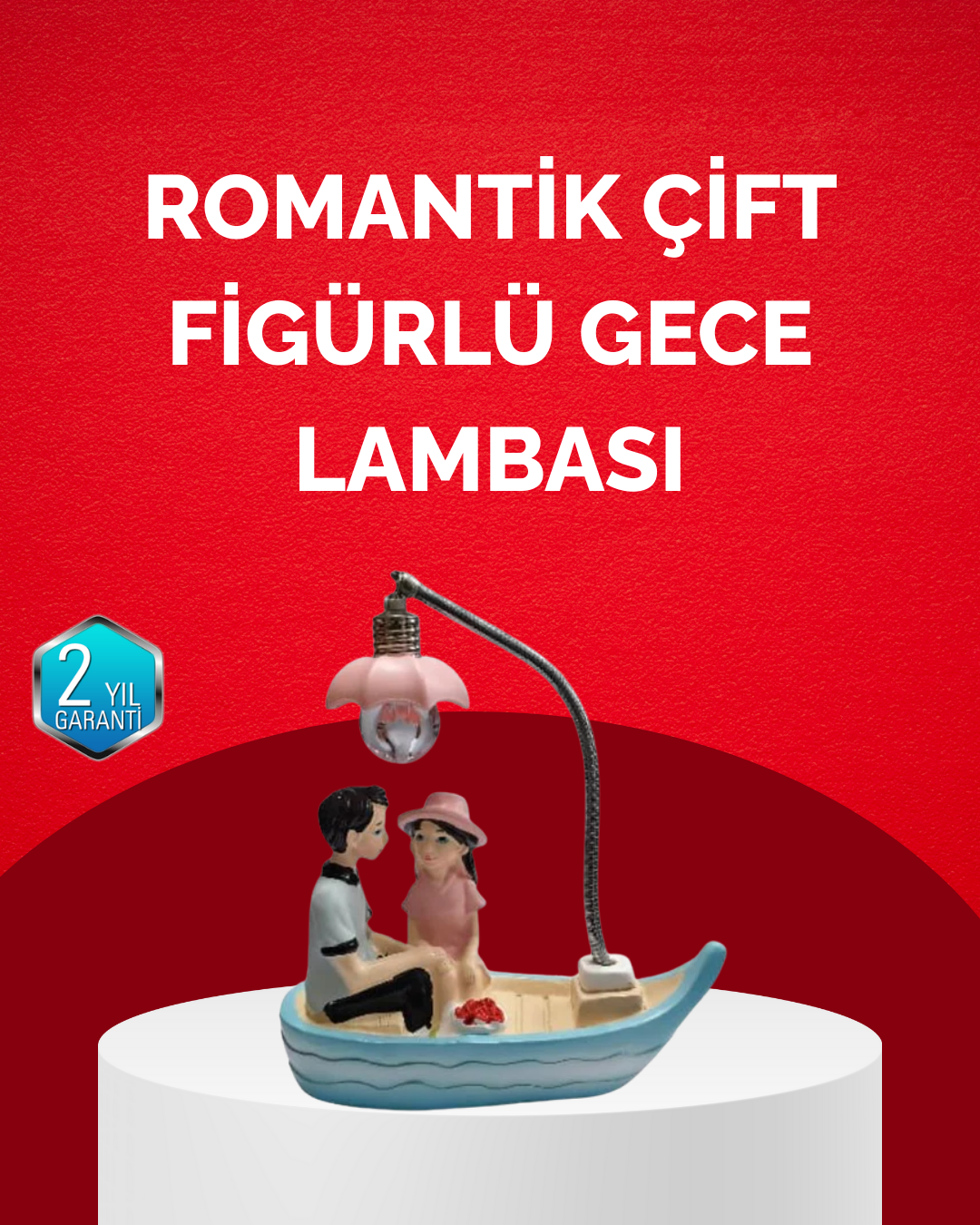 4-83 Sevgililer Günü İçin Romantik Çift Figürlü Dekoratif Gece Lambası - Vipsepet - Görsel 1