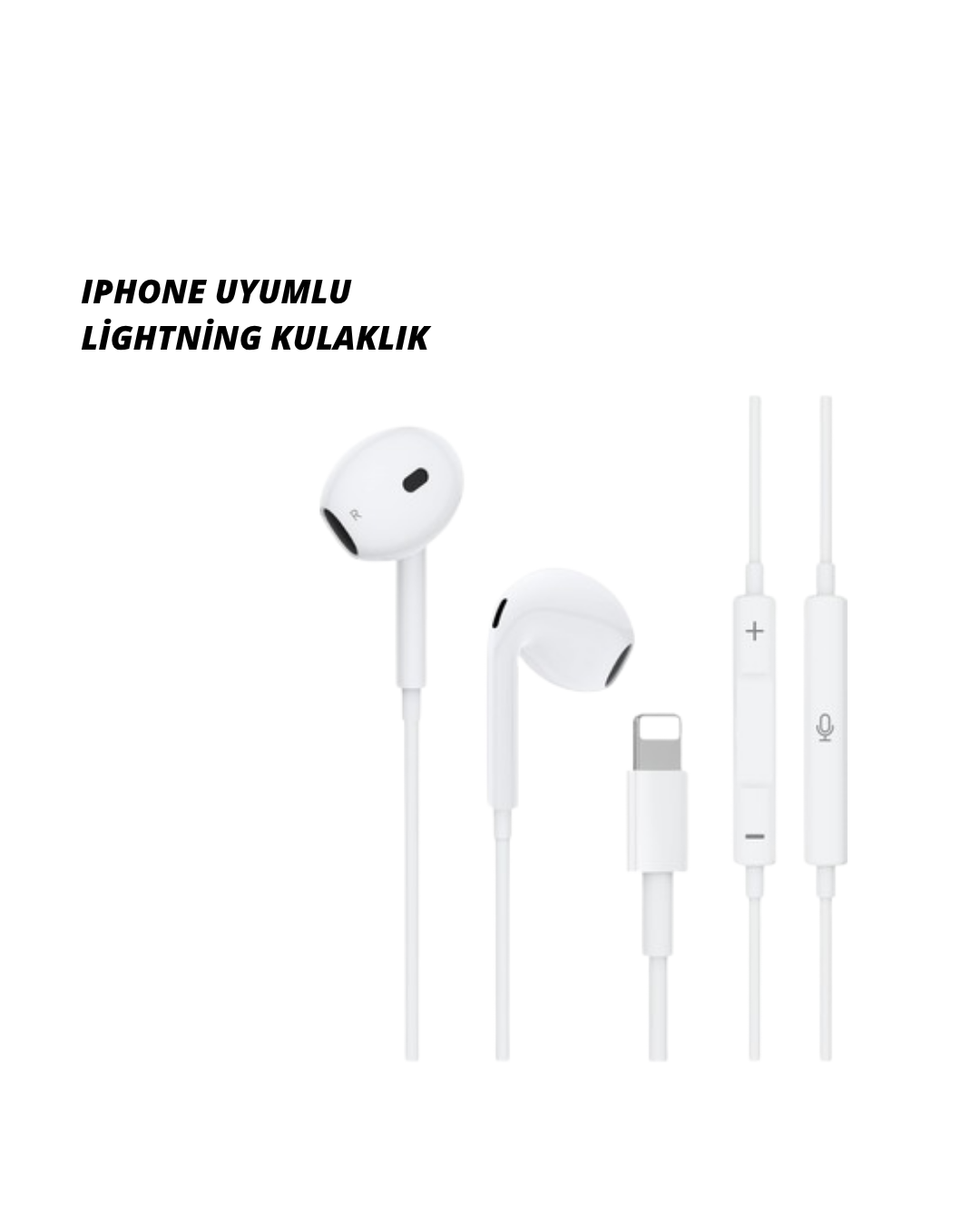 4-85 iPhone 14 ve altındaki modellerle uyumlu Kablolu kulaklık - Vipsepet - Görsel 1
