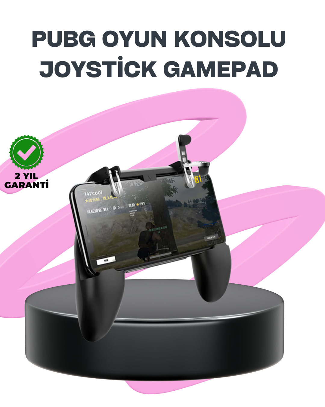 4-90 PUBG Mobile İçin Tetikleyicili Joystickli Telefon Gamepadi - Vipsepet - Görsel 1